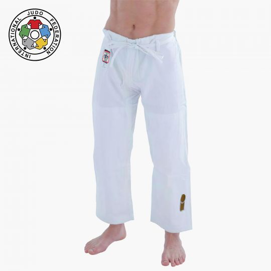 essimo judo pantalones IJF GOLD Trousers blanco 1